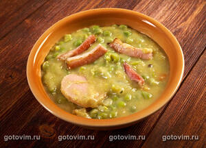 Снерт - гороховый суп с беконом, окороком и копчеными сосисками (Erwtensoep)