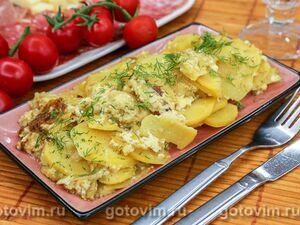 Гратен из картофеля с луком-шалот в мультиварке