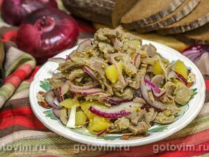 Немецкий картофельный салат с куриными желудками