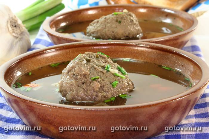 ��� � ����������� �������� (Leberknodelsuppe)