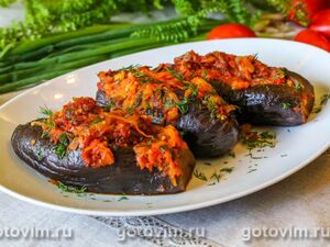 Битый баклажан, фаршированный мясом