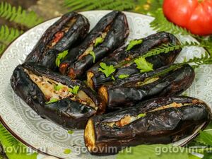 Фаршированные баклажаны на мангале