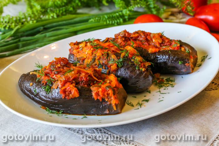 Баклажаны фаршированные мясом - рецепт автора starateli