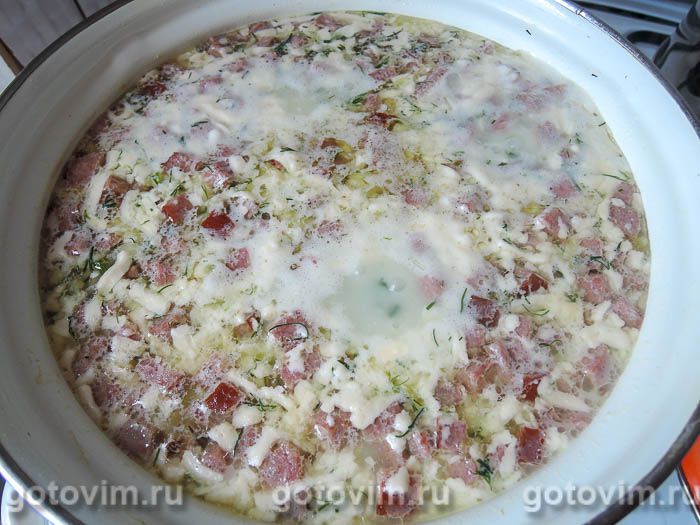 суп с плавленным сыром и копченой колбасой рецепт с фото пошагово | Дзен