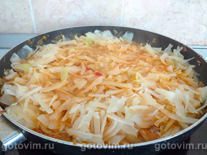 Рис с мясом и капустой в сковороде - пошаговый рецепт с фото на tulparkazan.ru