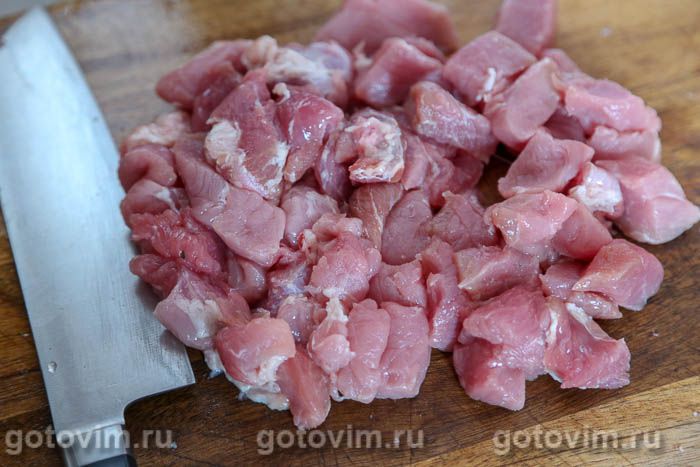 Макароны с мясом на сковороде без варки