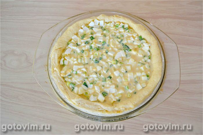 Открытый пирог с луком и яйцом – пошаговый рецепт приготовления с фото