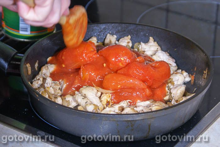 Паста с чесноком и курицей