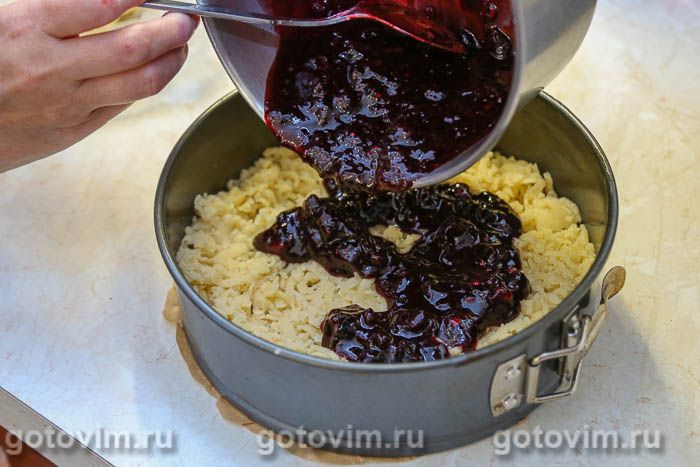 Пирог с черной смородиной и яблоками