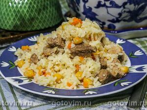 Плов со свининой и нутом в мультиварке