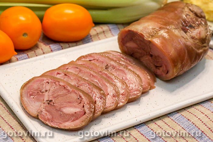 Вареный рулет из свиной грудинки — рецепт с фото пошагово