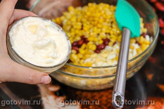 Вкусный Рецепт: Крабовый салат с фасолью