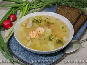 Рыбный суп с креветками и беконом в мультиварке