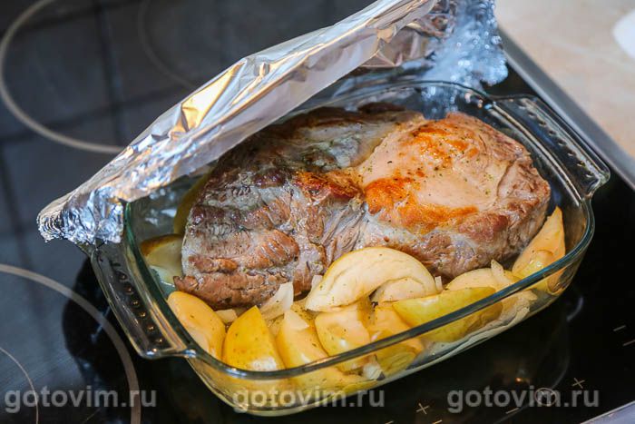 Свинина с мёдом и яблоками // ужин на новый год - пошаговый рецепт с фото