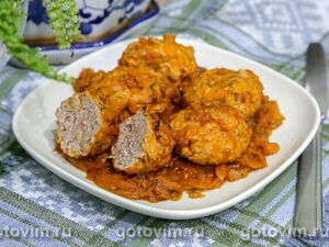 Тефтели с рисом в подливке в мультиварке