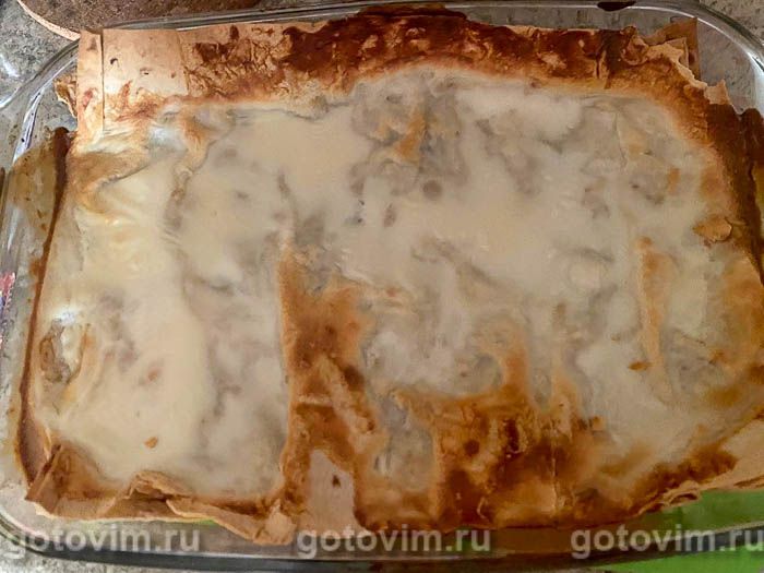 Пирог из лаваша с сыром и творогом в духовке