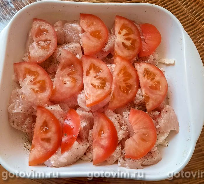 Нежная запеканка из куриного филе с помидорами, рецепт с фото — азинский.рф